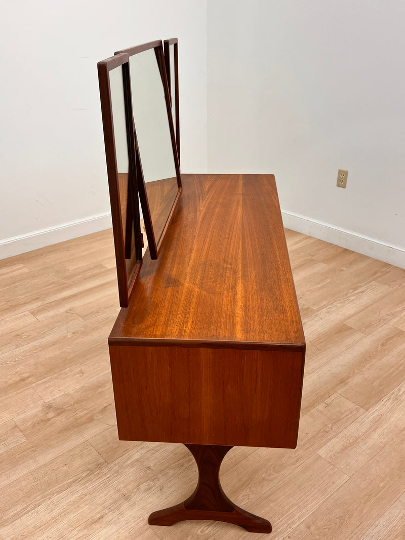 Mid Century Triple Mirror Vanity by G Plan