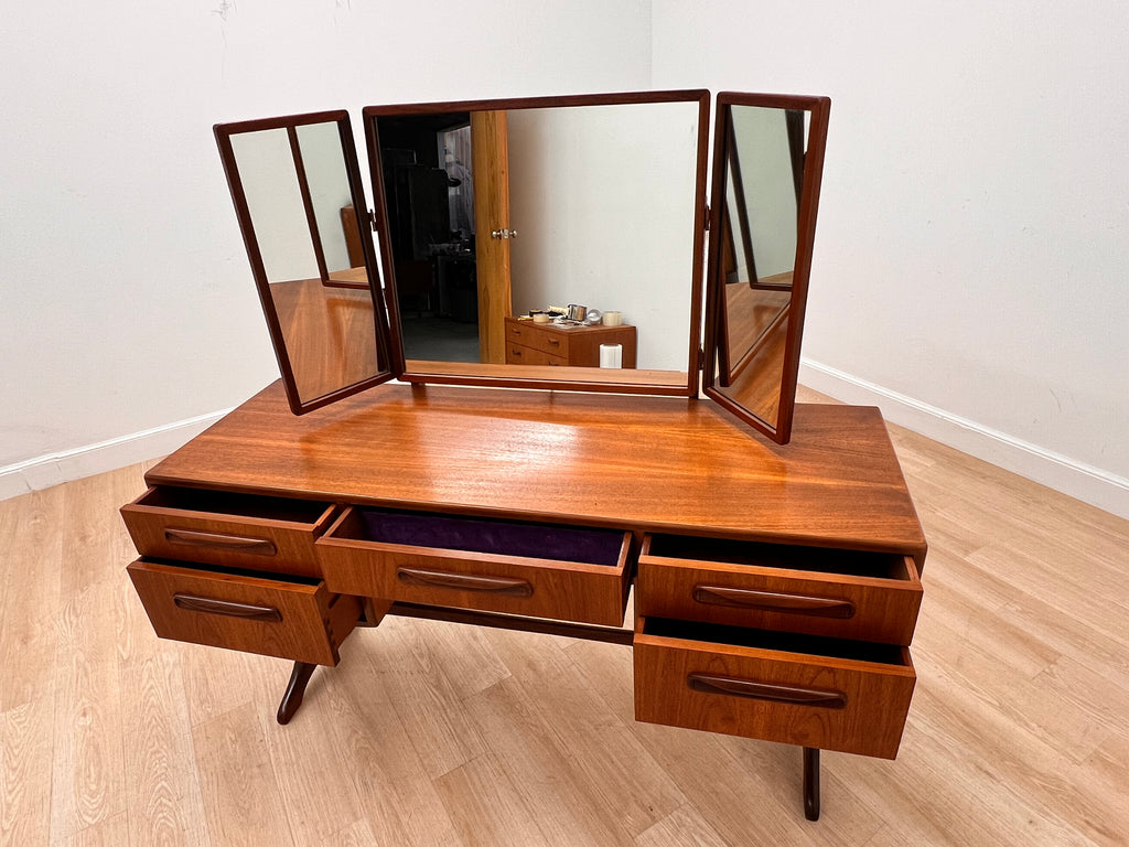 Mid Century Triple Mirror Vanity by G Plan