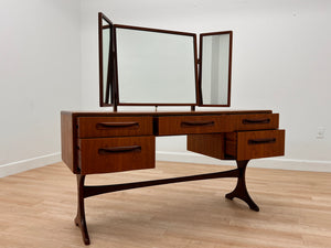 Mid Century Triple Mirror Vanity by G Plan