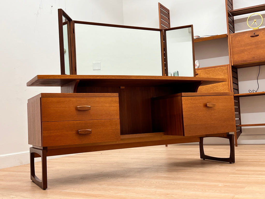 Mid Century Triple Mirror Vanity by G Plan