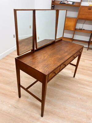 Mid Century Triple Mirror Vanity by Loughborough Furniture