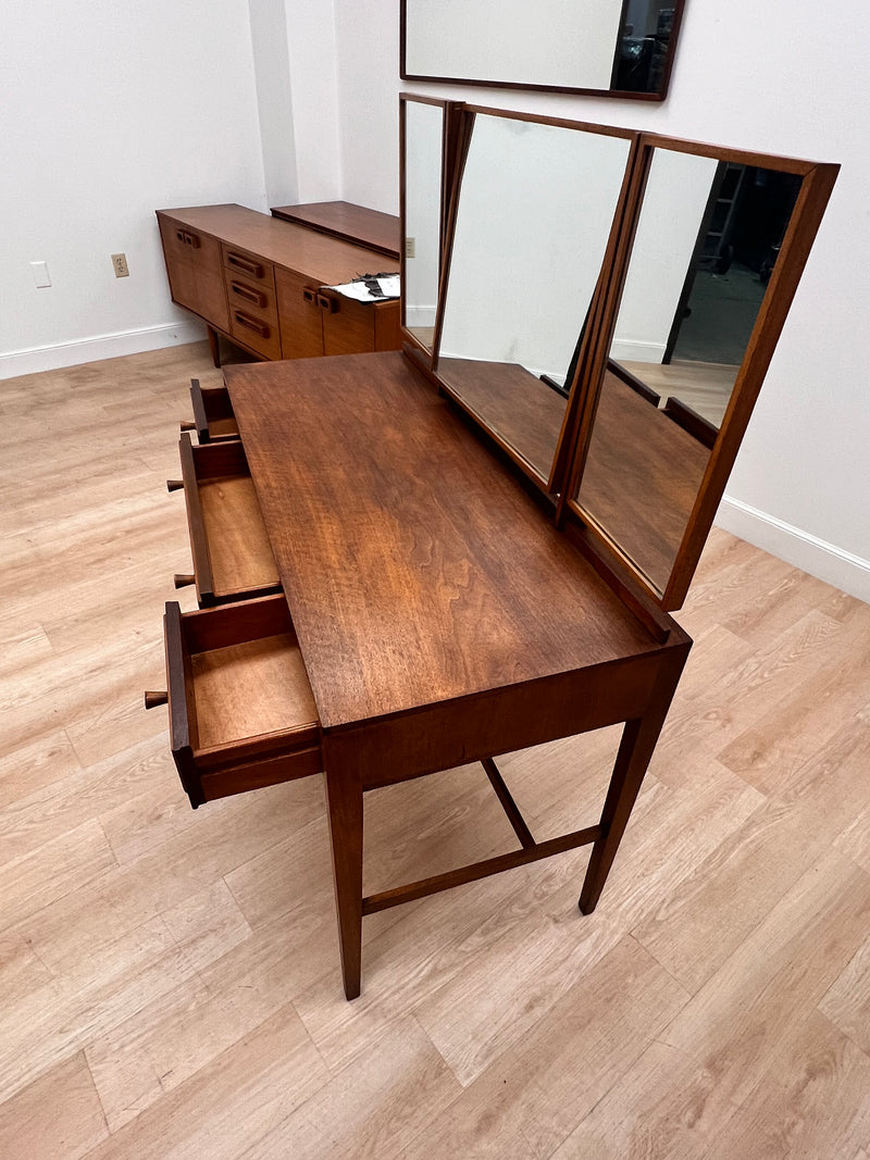 Mid Century Triple Mirror Vanity by Loughborough Furniture