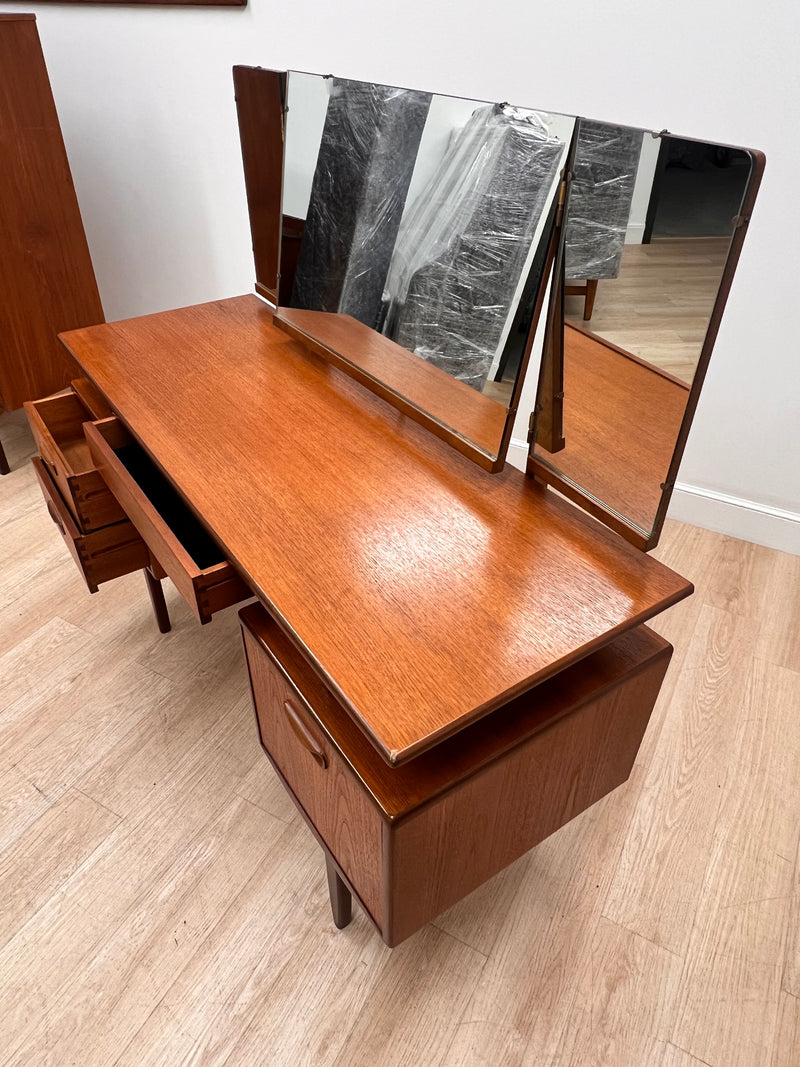 Mid Century Triple Mirror Vanity by G Plan