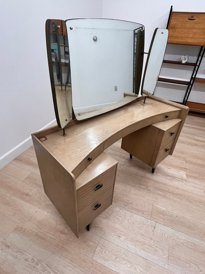 Mid Century Triple Mirror Vanity by Harris Lebus