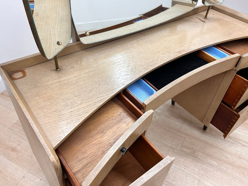 Mid Century Triple Mirror Vanity by Harris Lebus