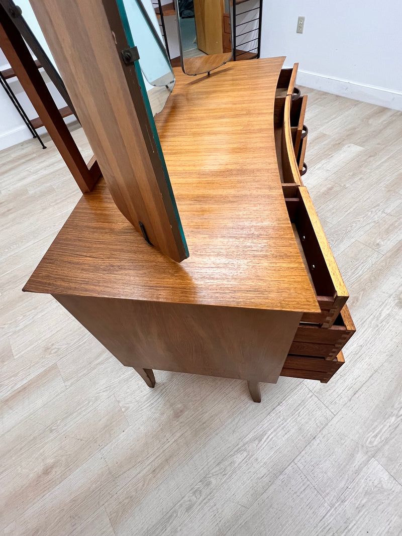 Mid Century Triple Mirror Vanity by Wrighton Furniture