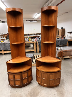 Mid Century Corner Unit/Bookshelves Pair By Nathan Furniture of London