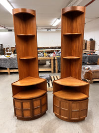 Mid Century Corner Unit/Bookshelves Pair By Nathan Furniture of London