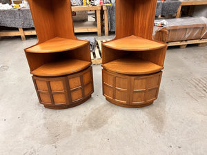 Mid Century Corner Unit/Bookshelves Pair By Nathan Furniture of London
