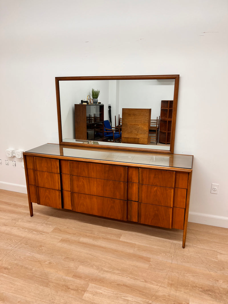 Mid Century Credenza/Mirror by Barney Flagg for Drexel