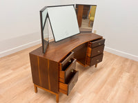 Mid Century Triple Mirror Vanity by Stag Furniture