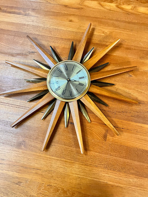 Mid Century Starburst Clock by Paico