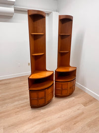 Mid Century Corner Units/Bookshelves Pair By Nathan Furniture of London