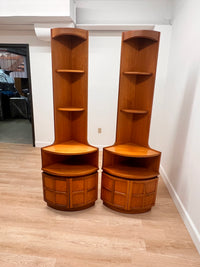 Mid Century Corner Units/Bookshelves Pair By Nathan Furniture of London