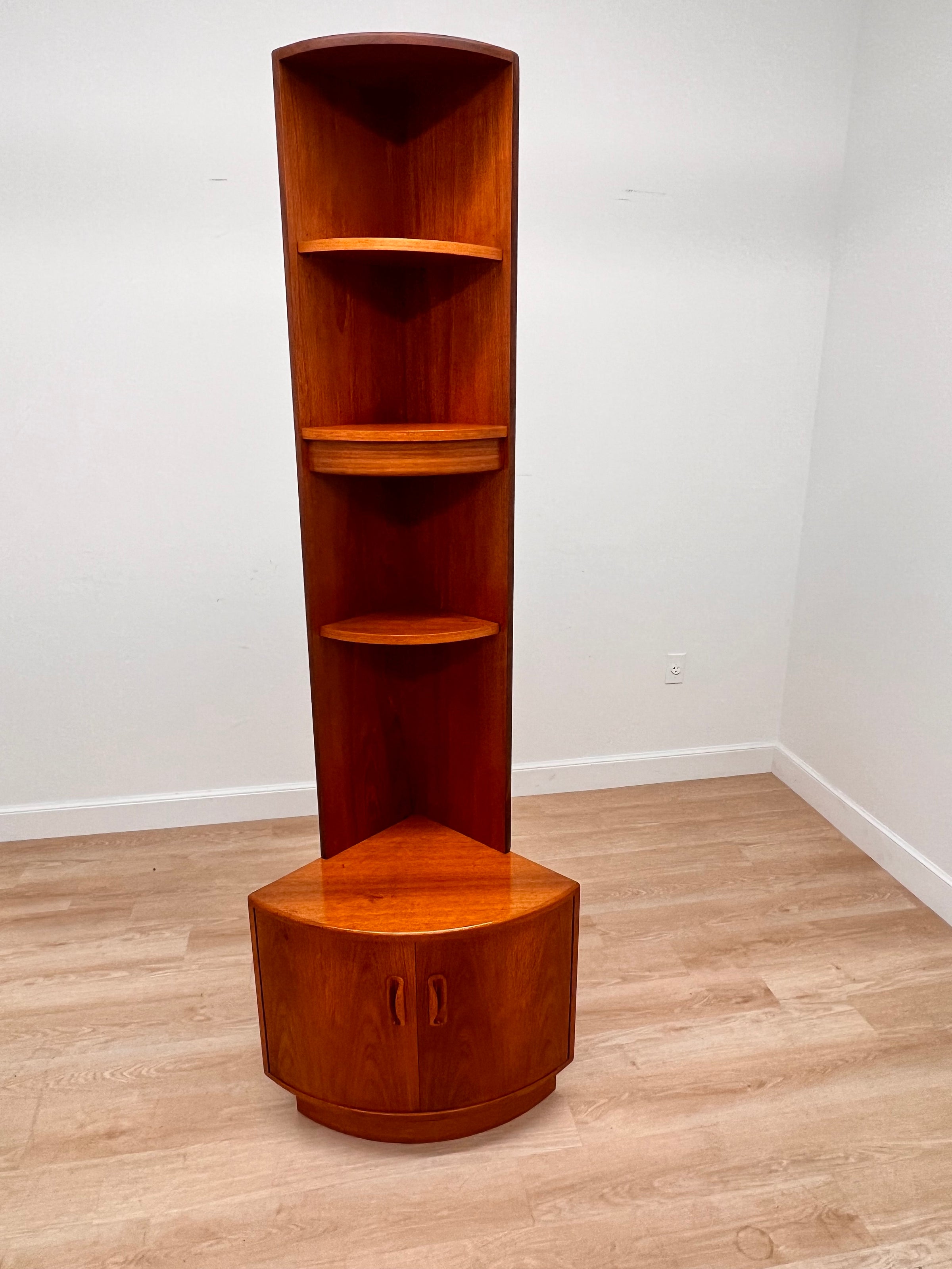 Mid century corner bookcase deals