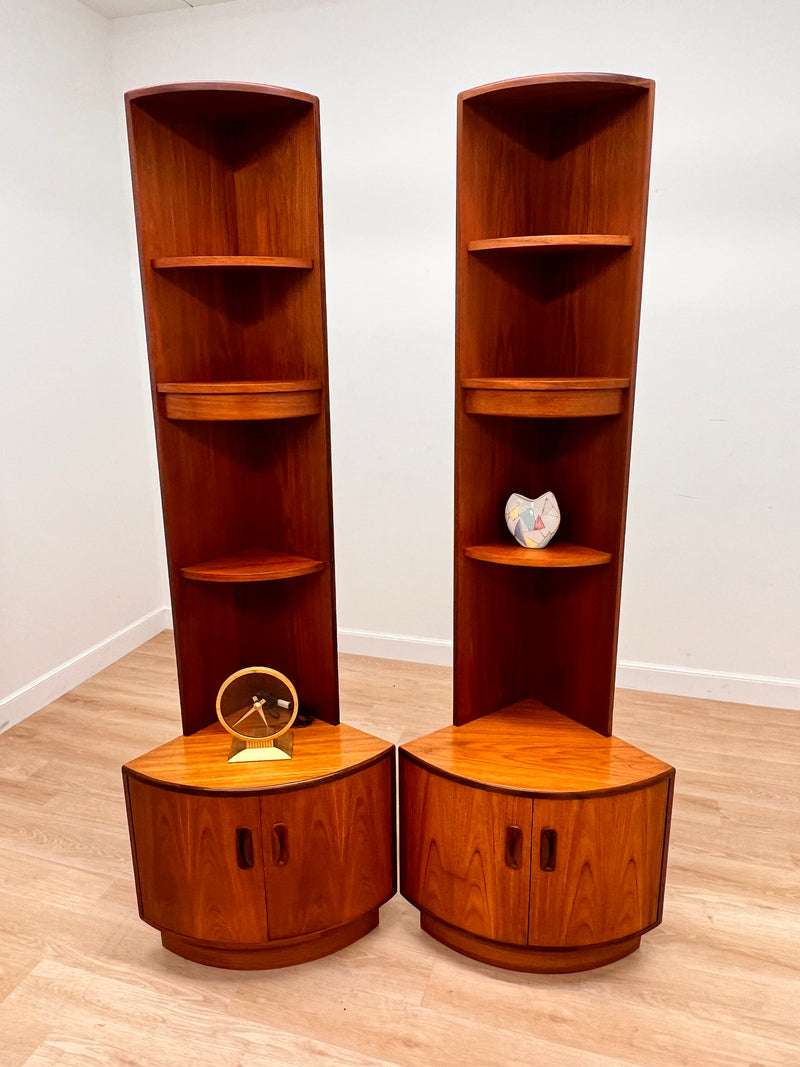 Pair of Mid Century Corner Cabinets by G Plan..