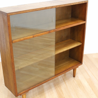 MID CENTURY OAK CHINA DISPLAY/ENTRYWAY CABINET BY REMPLOY