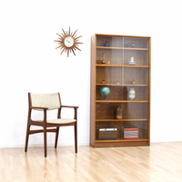 MID CENTURY TALL BOOKCASE DISPLAY CABINET