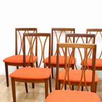 MID CENTURY DINING CHAIRS BY G PLAN 8 SET