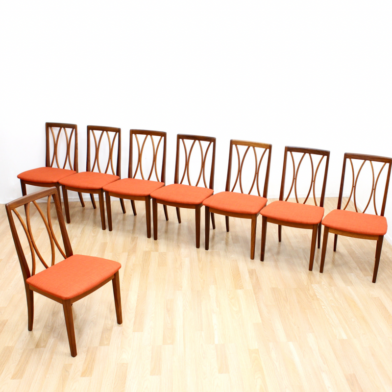 MID CENTURY DINING CHAIRS BY G PLAN 8 SET