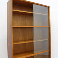 MID CENTURY TALL BOOKCASE DISPLAY CABINET