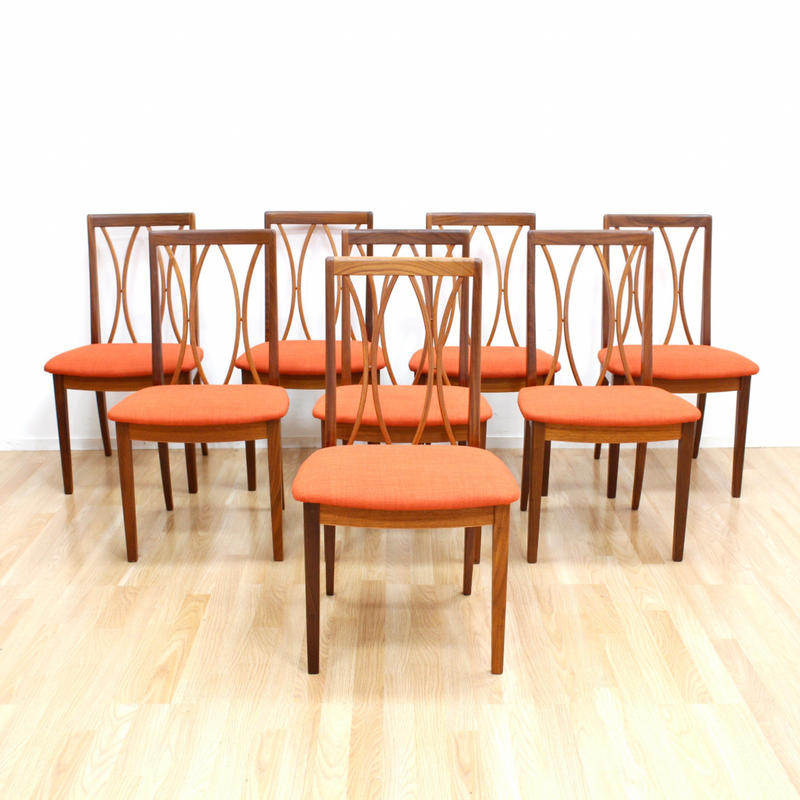 MID CENTURY DINING CHAIRS BY G PLAN 8 SET