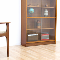 MID CENTURY TALL BOOKCASE DISPLAY CABINET